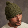 Men's Aran Handknit Hat - Green