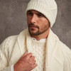 Men's Aran Handknit Scarf - Natural White