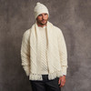 Men's Aran Handknit Scarf - Natural White
