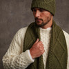 Men's Aran Handknit Scarf - Green