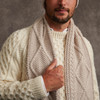 Men's Aran Handknit Scarf - Oatmeal