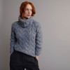Women's Chunky Cable Roll Neck Sweater - Denim