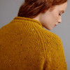 Women's Traditional Donegal Tweed Sweater - Yellow, Shoulder Detail
