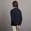 Women's Traditional Aran Crew Neck Sweater - Blackwatch, Back Detail