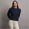 Women's Traditional Aran Crew Neck Sweater - Blackwatch