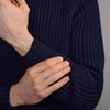 Men's Fisherman's Ribbed Sweater - Navy, Cuff & Sleeve Detail