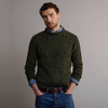 Men's Traditional Donegal Tweed Roll Neck Sweater - Green