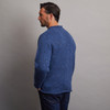 Men's Traditional Donegal Tweed Roll Neck Sweater - Denim, Back Detail