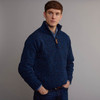 Men's Donegal Tweed Half Zip Sweater - Denim Blue