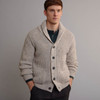 Men's Ribbed Shawl Neck Cardigan - Oatmeal