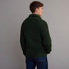 Men's Ribbed Shawl Neck Cardigan - Green, Back Detail