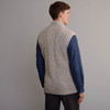 Men's Aran Gilet - Oatmeal, Back Detail