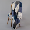Intarsia Throw - Blue Grey White