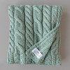 Super Soft Merino Aran Cable Blanket - Sea Green