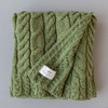 Super Soft Merino Aran Cable Blanket - Meadow Green