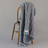 Super Soft Merino Aran Cable Blanket - Ocean Grey