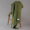 Super Soft Merino Aran Cable Blanket - Meadow Green