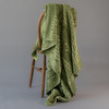 Aran Fairy Tree & Cable Knit Throw - Green