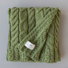 Super Soft Merino Aran Cable Blanket - Meadow Green