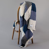 Intarsia Throw - Blue Grey White