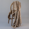 Two Tone Aran Plated Throw - Sand Mix