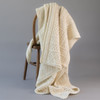 Two Tone Aran Plated Throw - Natural White