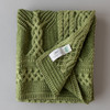 Aran Fairy Tree & Cable Knit Throw - Green