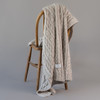 Super Soft Merino Aran Cable Blanket - Oatmeal