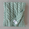 Super Soft Merino Aran Cable Blanket - Sea Green