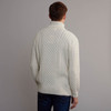 Men's Half Zip Aran Sweater - Natural White, Back Detail