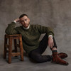 Men's Honeycomb & Chevron Handknit Aran Sweater - Green