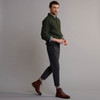 Men's Shawl Collar Aran Sweater - Army Green