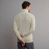 Men's Fisherman's Ribbed Sweater - Natural White, Back Detail