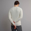 Men's Fisherman's Ribbed Crew Sweater - Natural White, Back Detail