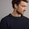 Men's Fisherman's Ribbed Crew Sweater - Blackwatch, Collar & Shoulder Detail