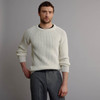 Men's Fisherman's Ribbed Crew Sweater - Natural White