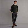 Men's Fisherman's Ribbed Crew Sweater - Army Green