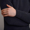 Men's Fisherman's Ribbed Crew Sweater - Blackwatch, Sleeve & Cuff Detail