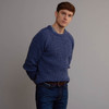 Men's Fisherman's Ribbed Crew Sweater - Denim