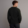Men's Fisherman's Ribbed Crew Sweater - Army Green, Back Detail