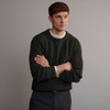 Men's Fisherman's Ribbed Crew Sweater - Army Green