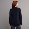 Women's Fisherman's Ribbed Crew Sweater - Navy, Back Detail