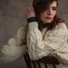 Women's Honeycomb Handknit Crew Neck Sweater - Natural White