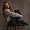 Women's Honeycomb Handknit Crew Neck Sweater - Oatmeal
