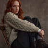 Women's Honeycomb Handknit Crew Neck Sweater - Oatmeal