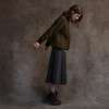 Women's Honeycomb Handknit Crew Neck Sweater - Moss Green