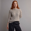 Women's Aran Cabled Sweater - Oatmeal