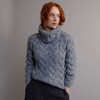 Women's Chunky Cable Roll Neck Sweater - Denim