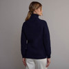 Women's Fisherman Ribbed Sweater -Navy, Back Detail