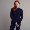 Women's Traditional Donegal Tweed Sweater - Navy